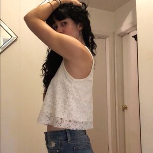 White lace crop top
